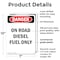 Signmission Portrait On Road Diesel Fuel Only Danger Sign, Plastic, 7in W x 10in L, 2PK OS-2PACK-DS-P-710-V-1127 - alternate 4